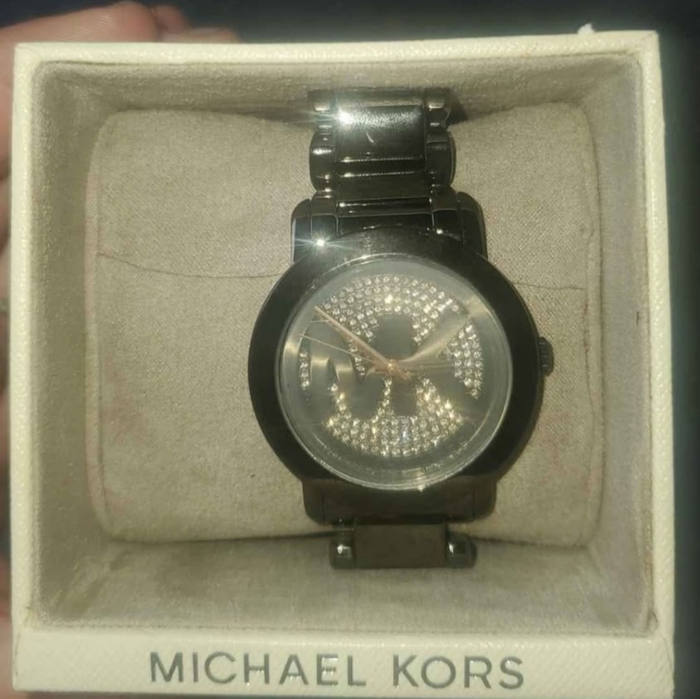 Michael Kors Black Watch with Crystal Accents